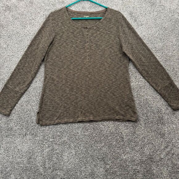 Ruff Hewn Tops - Ruff Hewn Henley Top Womens Large Y2K Grunge Cozy Cabincore Layering Bella Swann